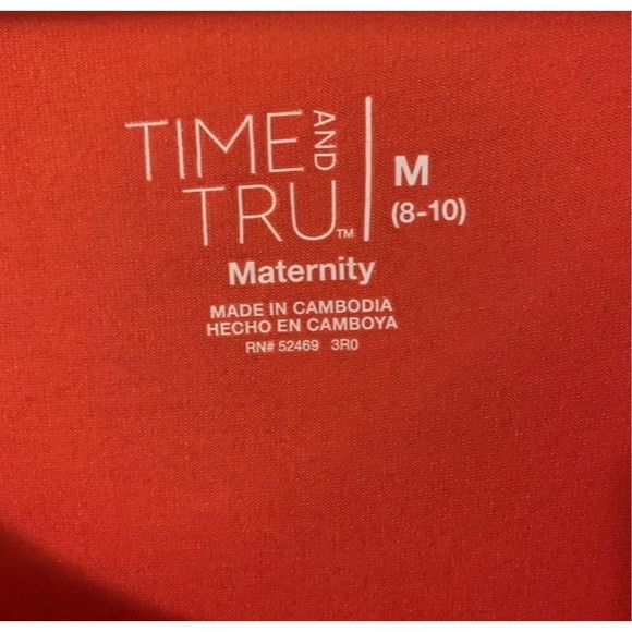 Time and Tru‎ Women's Med Maternity Knit Maxi Dress Color Coral Fire Size Medium - Picture 2 of 6